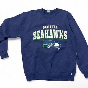 Vintage Russell Seattle Seahawks Sweatshirt XL Blue 90s Made in USA NFL